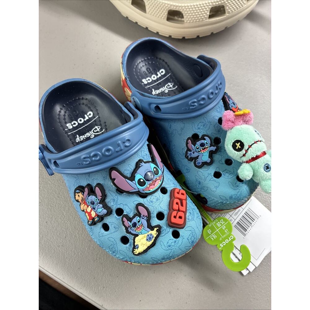 Crocs Disney Stitch & Scrump Classic Clog Kids US 9 C9 Blue Brand New With Tags